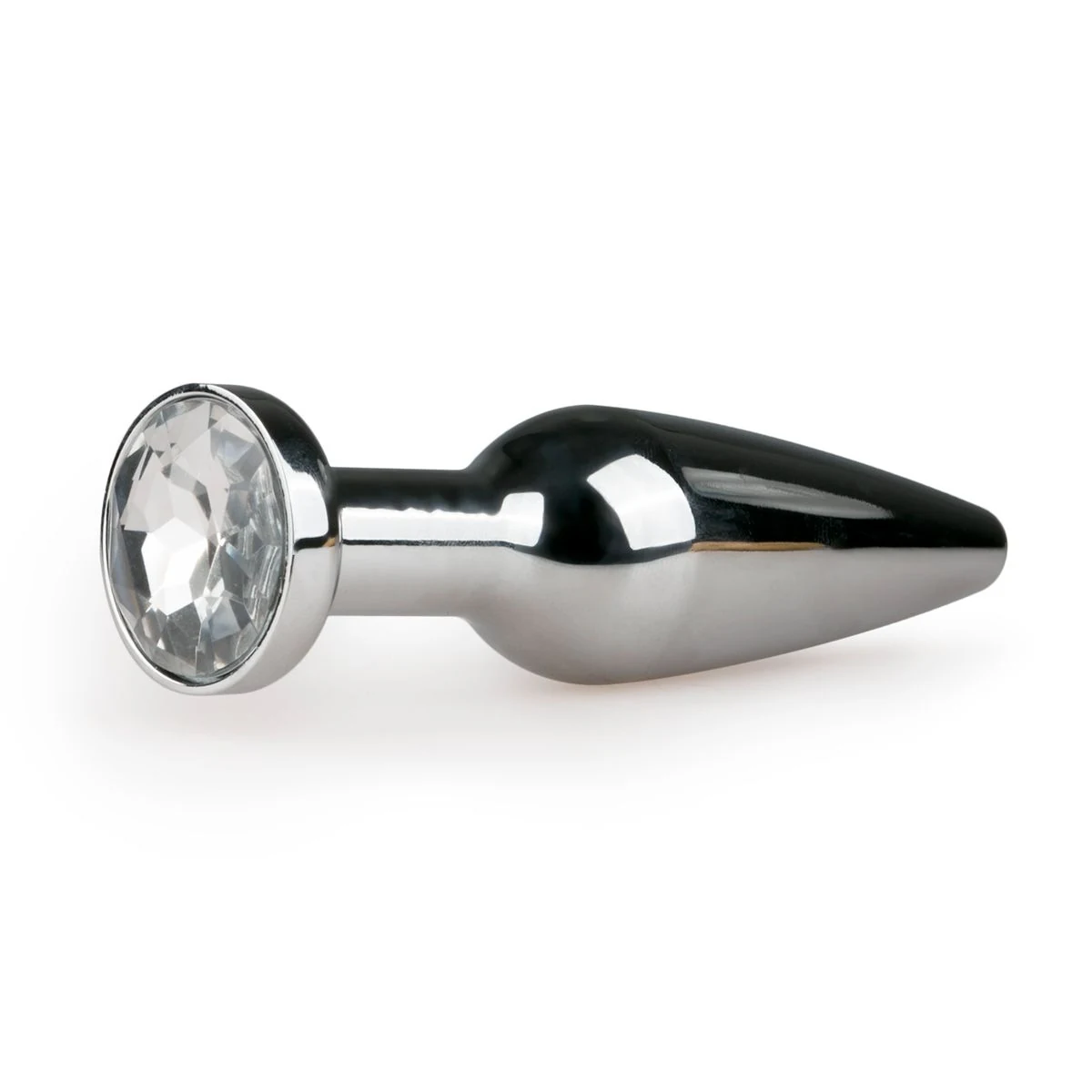 Metalen buttplug met diamant in zilver, maat L, van Easytoys Anal Collection