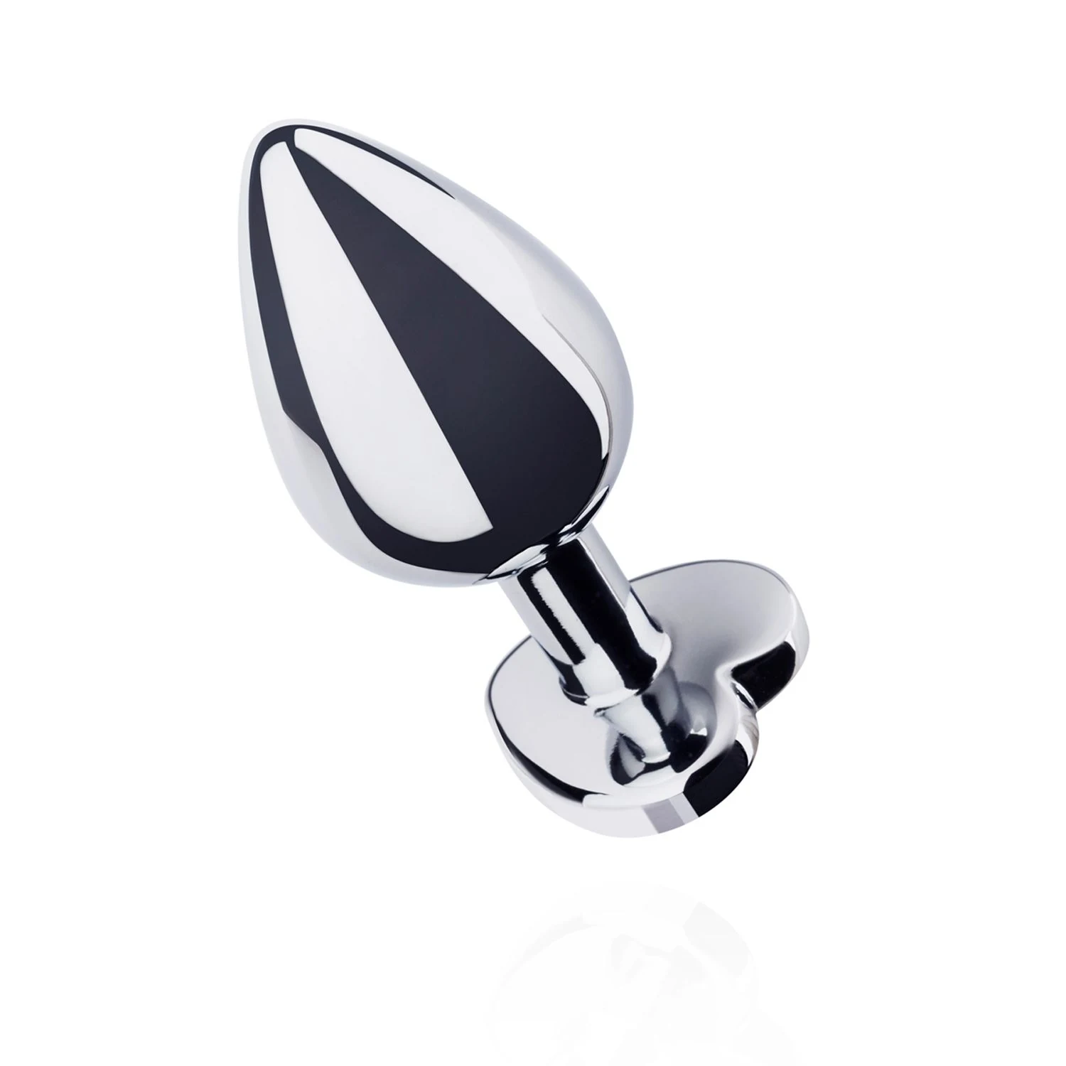 Aluminium buttplug met taps toelopende vorm en smalle hals