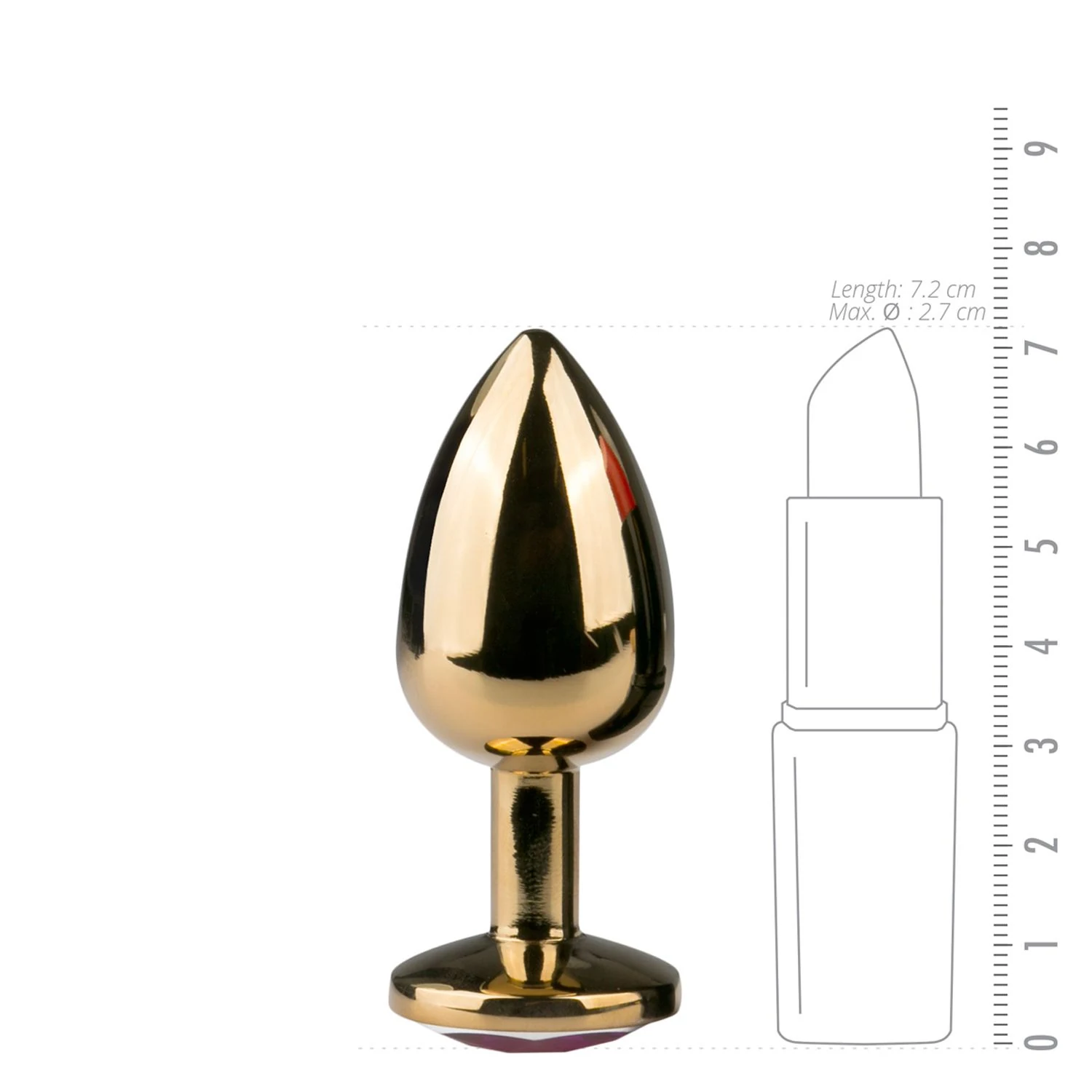 Temperatuurgevoelige metalen buttplug voor unisex gebruik