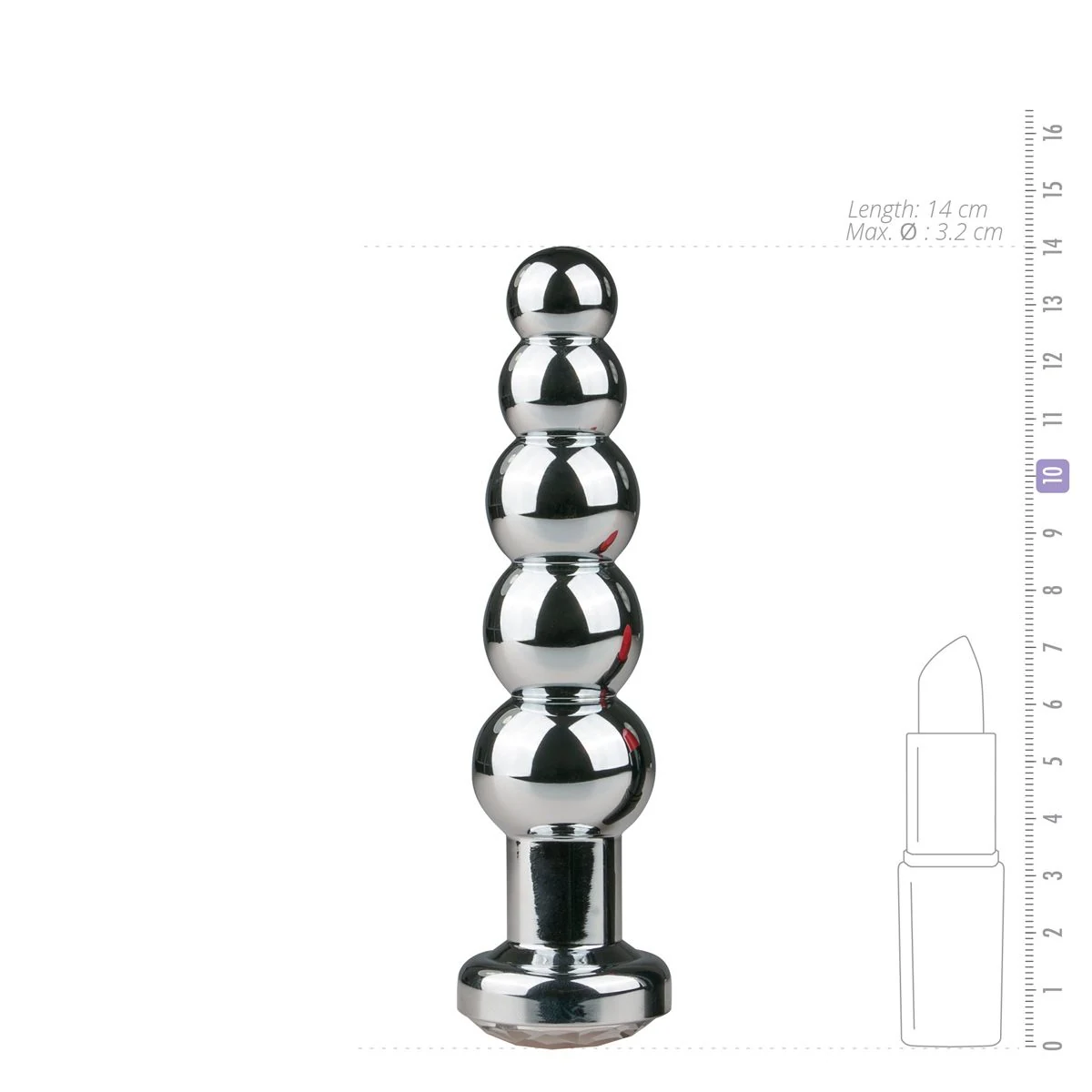 Metalen buttplug Easytoys Anal Collection, unisex en geschikt voor anale stimulatie