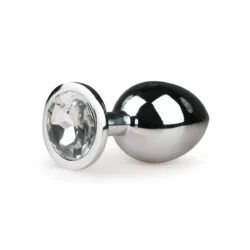 Metalen buttplug met zilveren diamant, medium formaat van Easytoys Anal Collection