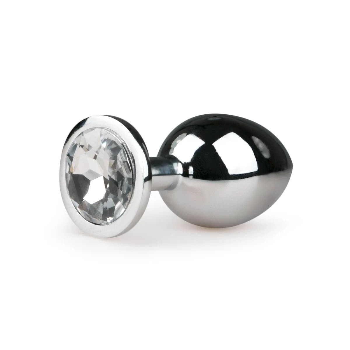 Metalen buttplug met zilveren diamant, medium formaat van Easytoys Anal Collection