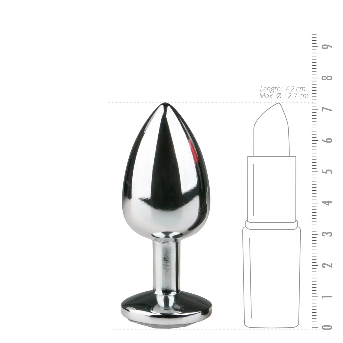 Metalen buttplug van Easytoys Anal Collection met rond middenstuk