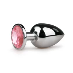 Metalen buttplug zilver roze - L van Easytoys Anal Collection