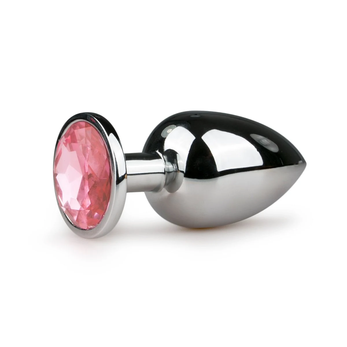Metalen buttplug zilver roze - L van Easytoys Anal Collection