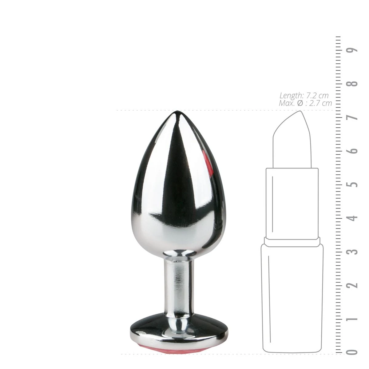 Metalen buttplug met smalle hals en glad rond middenstuk