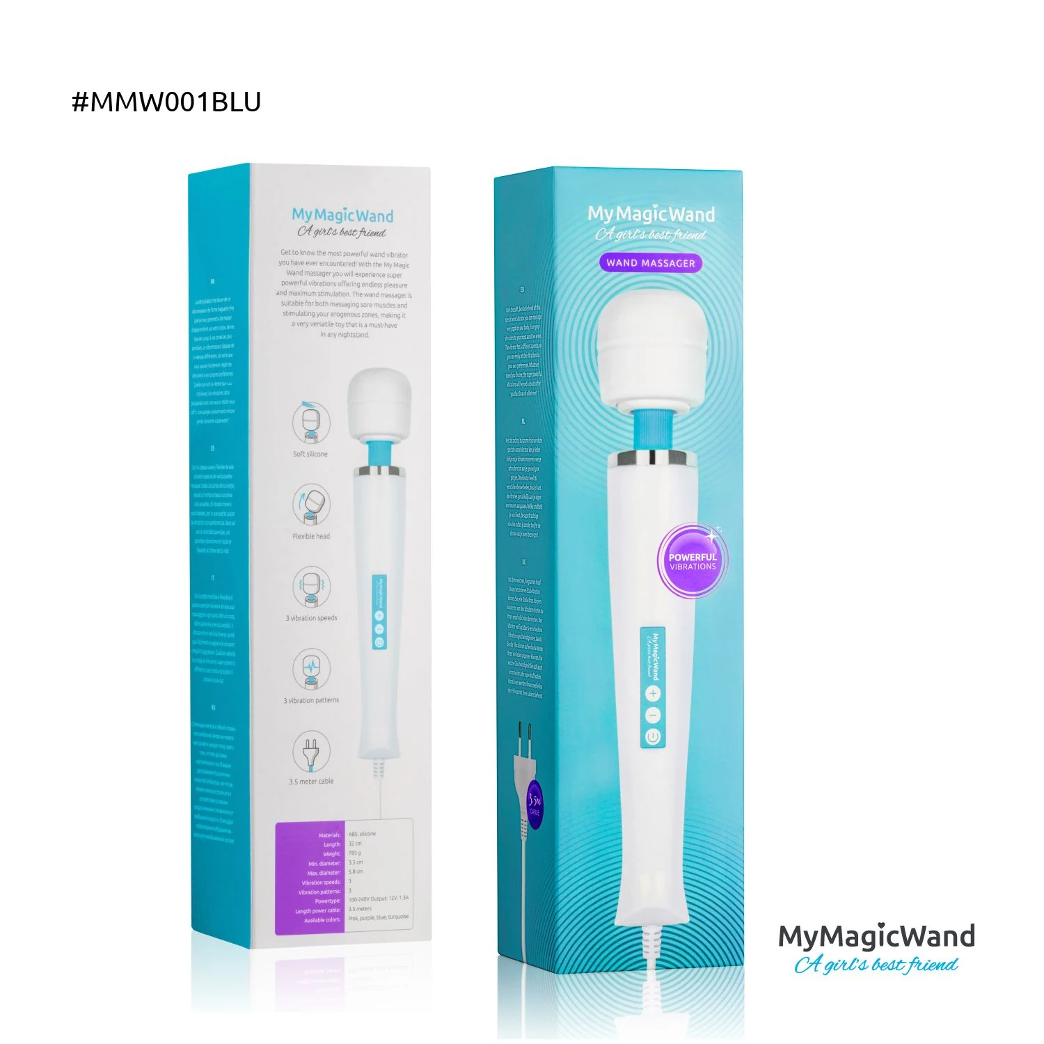 MyMagicWand Blauw geschikt voor glijmiddel op waterbasis