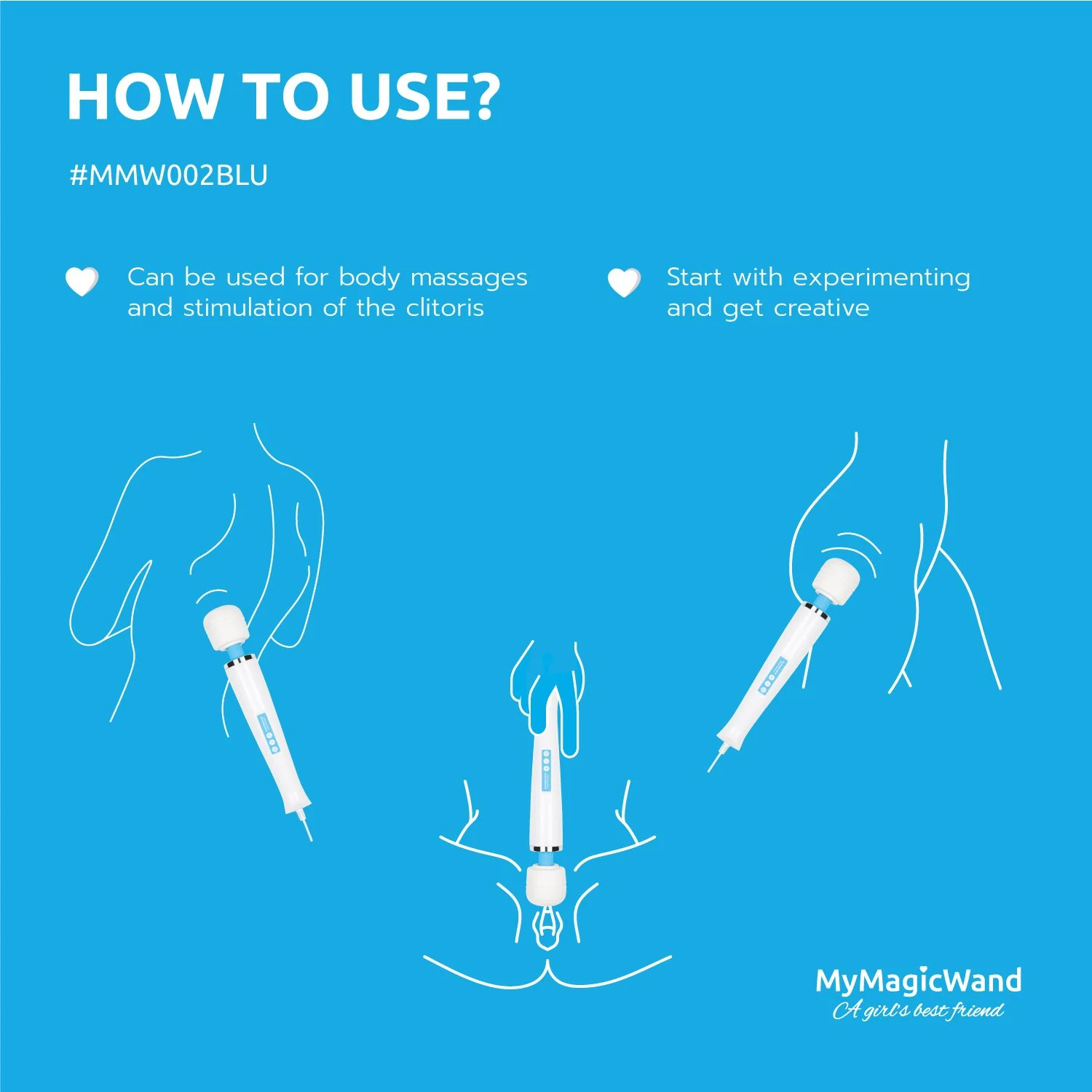 MyMagicWand Blauw met 6 vibratiestanden en pushbutton bediening