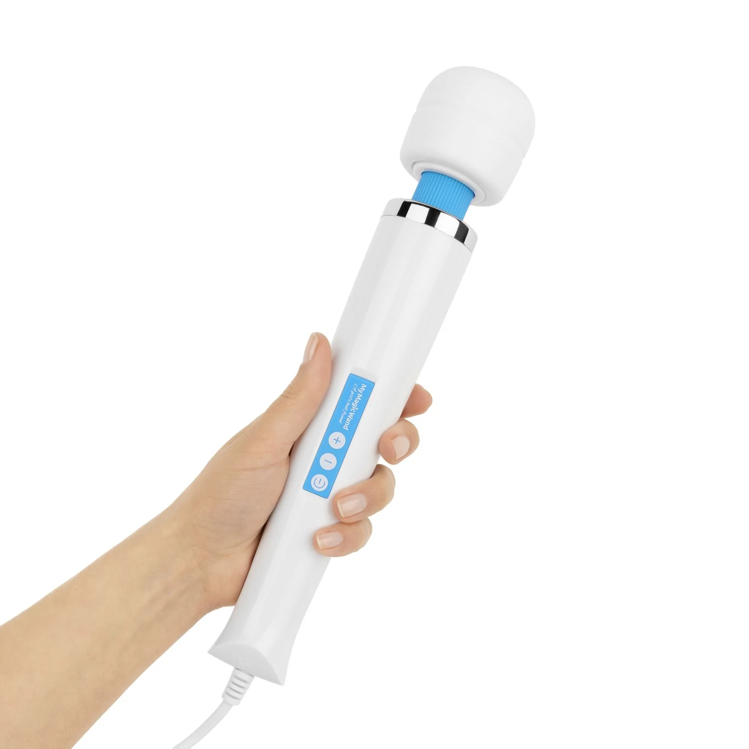 MyMagicWand Blauw wand massager met zachte siliconen hoes