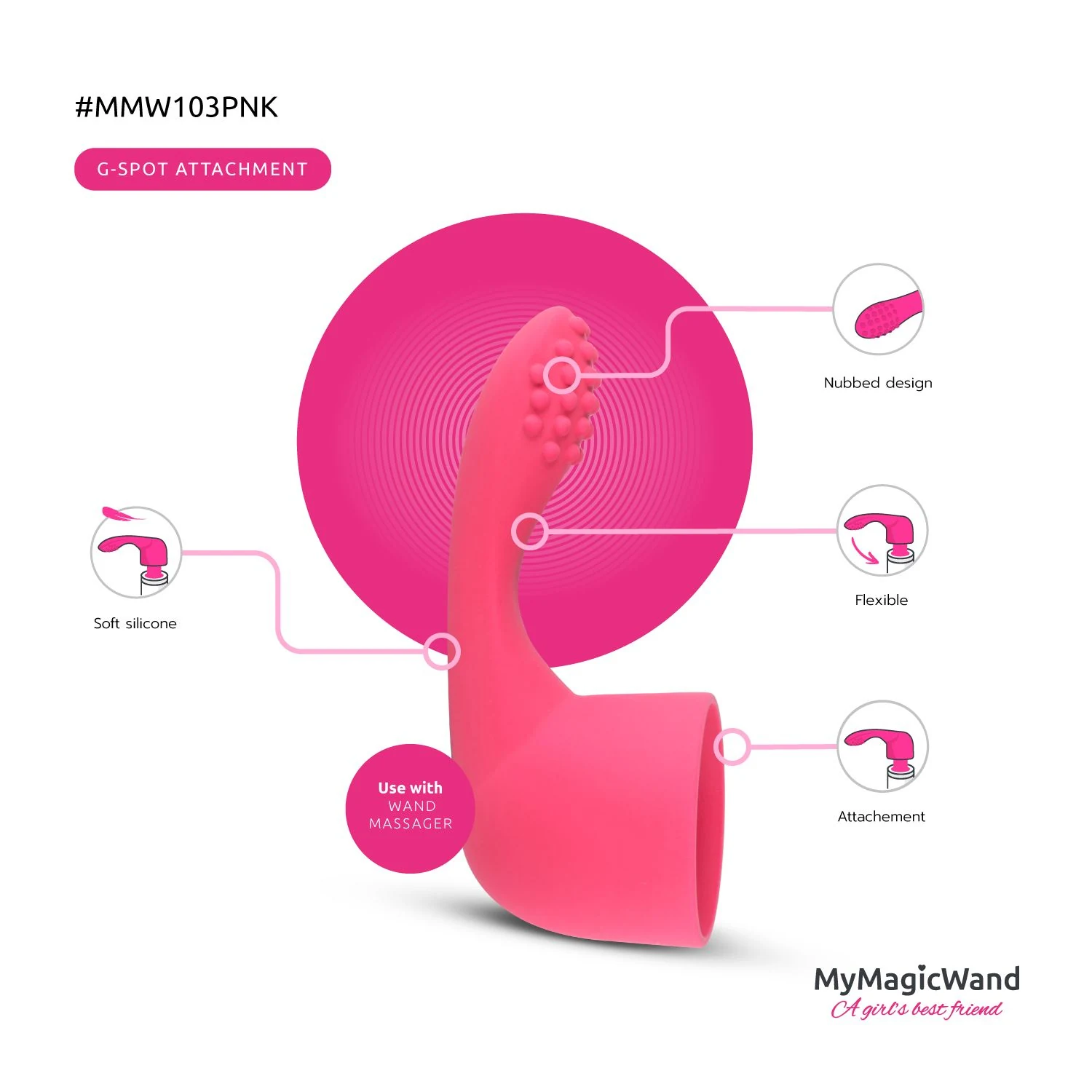 MyMagicWand G-Spot Prostaat Opzetstuk met invoerdiepte 100 mm