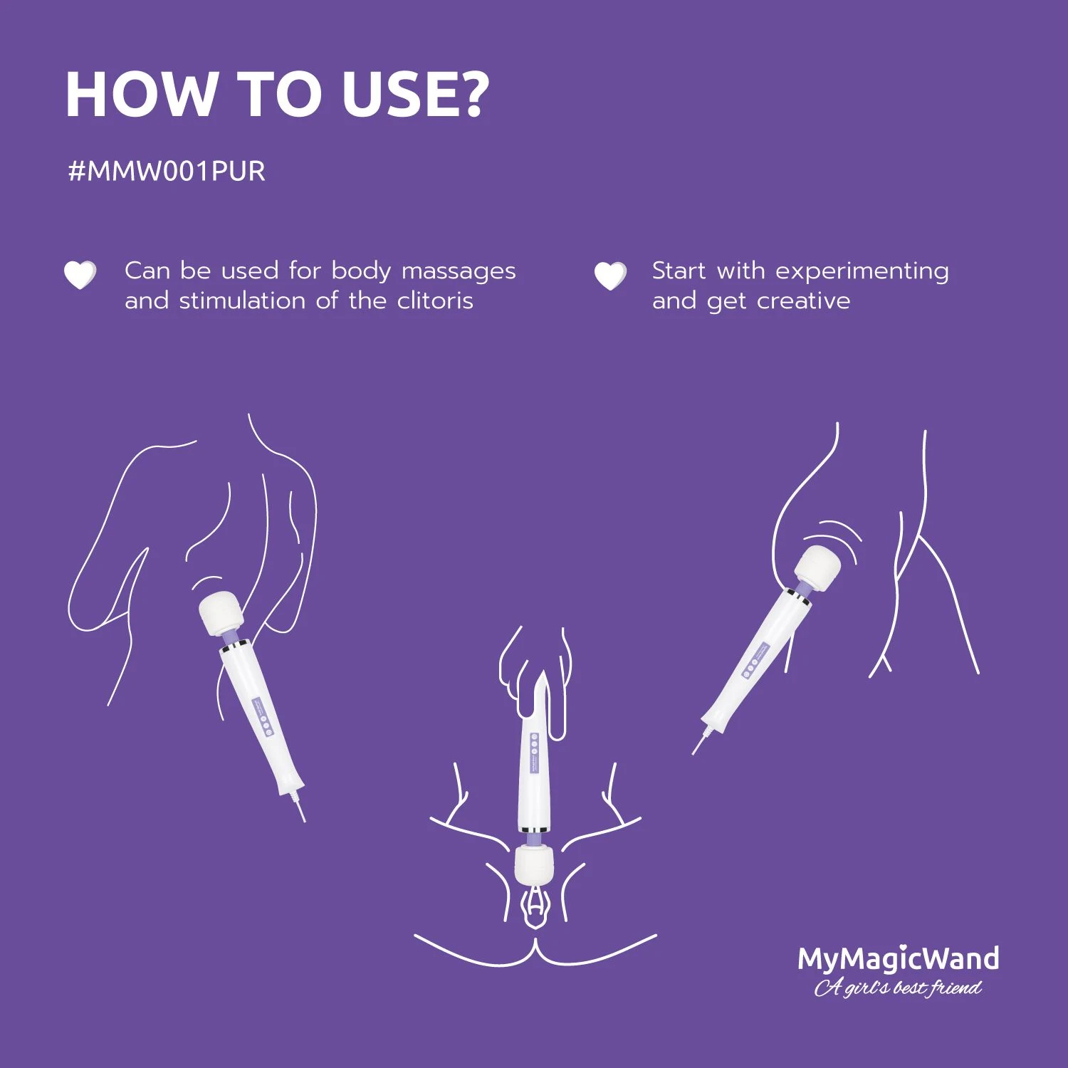 MyMagicWand Paars met 6 vibratiestanden en pushbutton bediening