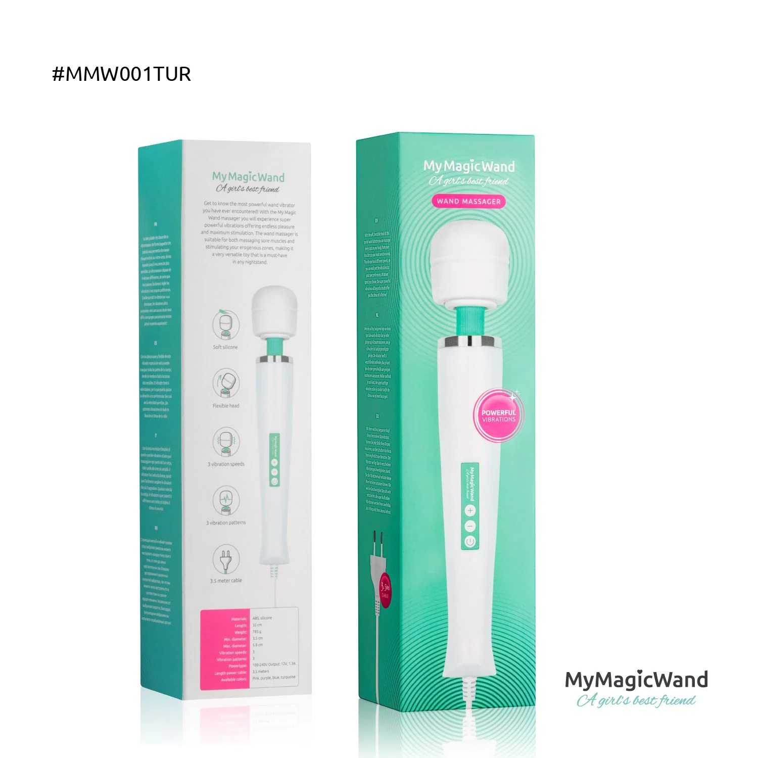 MyMagicWand Turquoise extra krachtige wand massager