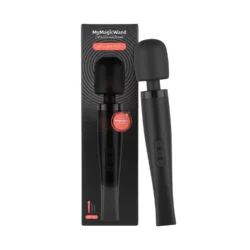 MyMagicWand wand vibrator Large in zwart met siliconen afwerking
