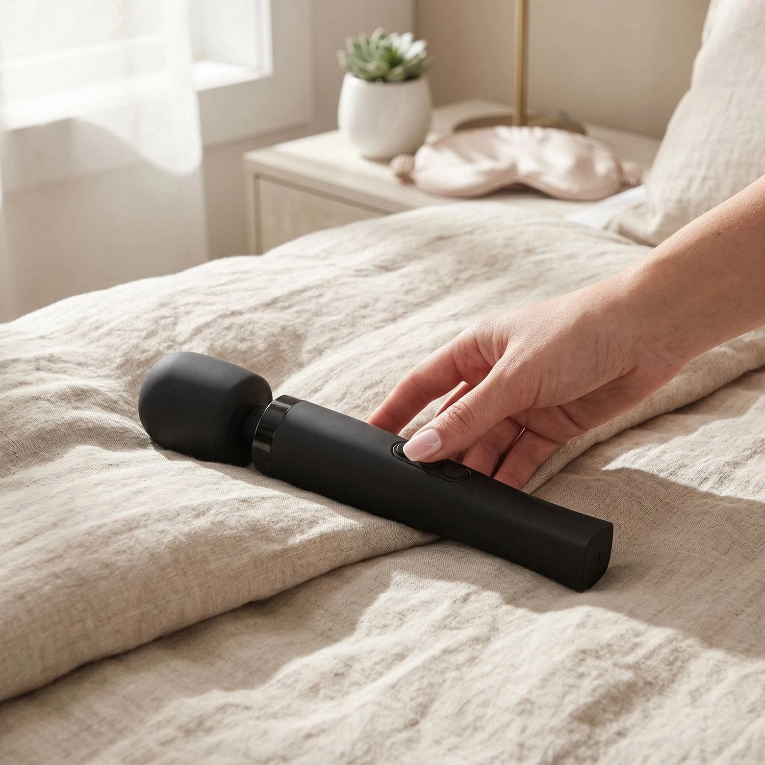 MyMagicWand wand vibrator zwart met zachte siliconen afwerking