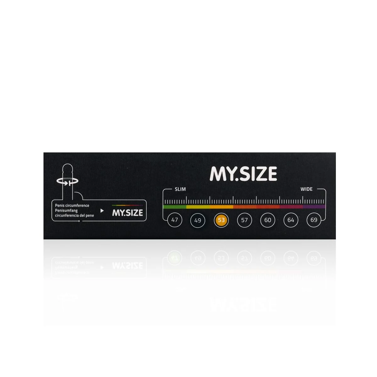 MY.SIZE Pro 53 mm condooms voor hem, transparant en gemaakt van latex