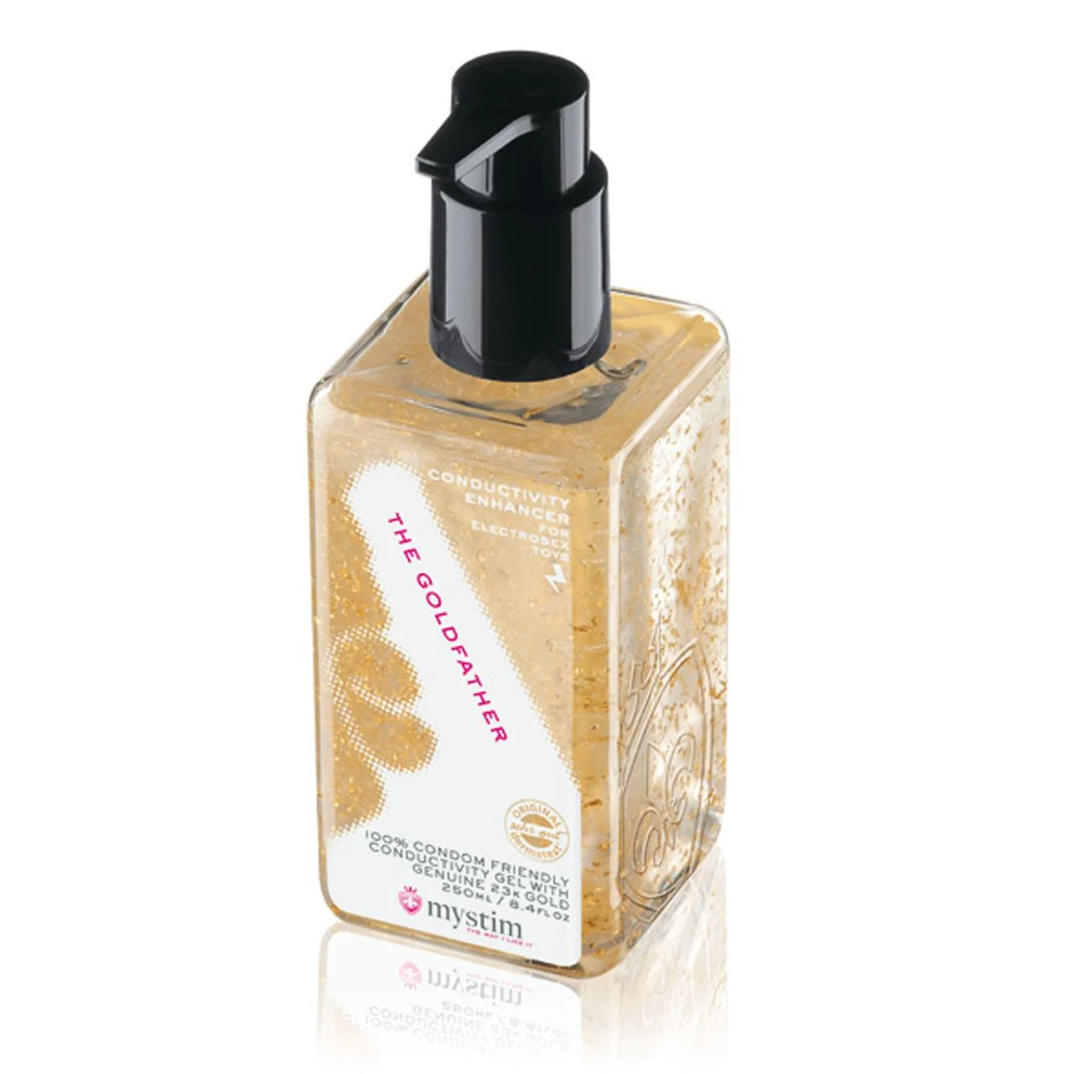 Mystim The Goldfather glijmiddel met dispenser, geleidende gel voor electrosex