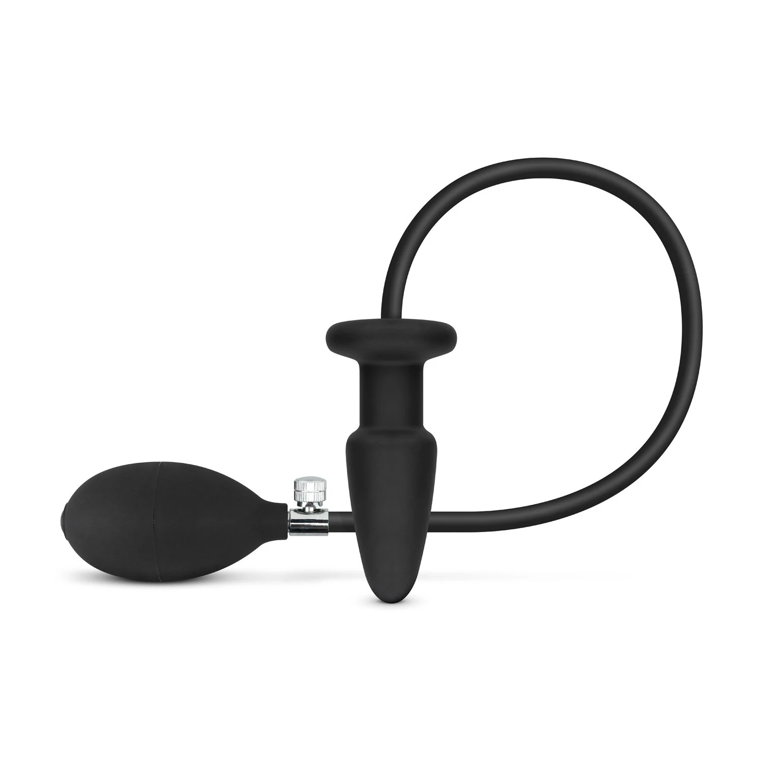 Opblaasbare anaal plug zwart van Easytoys Anal Collection, unisex en 115 mm