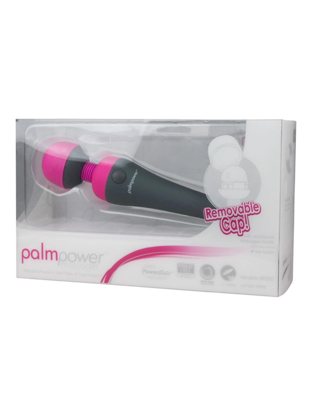 Waterproof Palm Power Jenga Stimulator Wand roze, geschikt voor opzetstuk maat 2