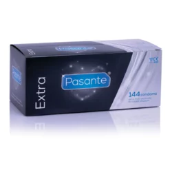 Pasante Extra Condooms 144 stuks, extra sterk met extra glijmiddel en reservoir