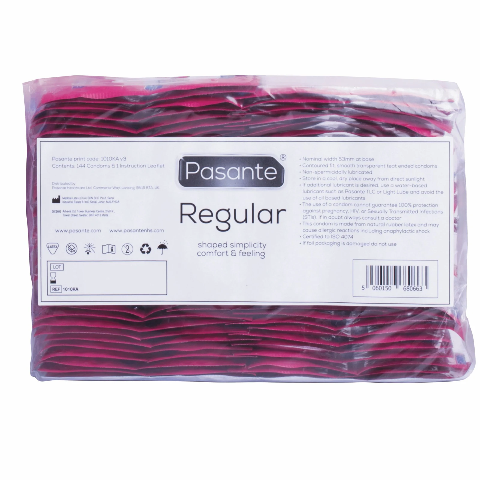 Pasante Regular condooms van Pasante, standaard grootte en anatomisch gevormd