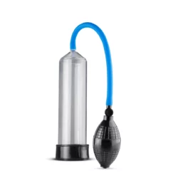 Penispomp met knijpbal van Easytoys Men Only, transparant