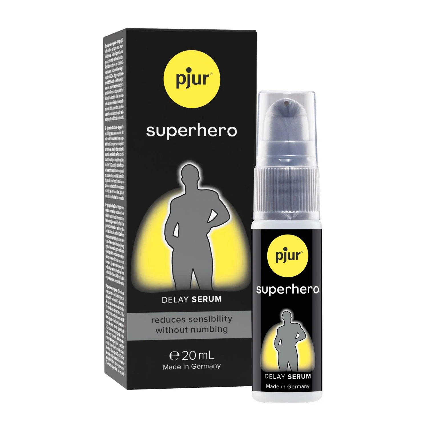 Pjur Superhero Delay Serum 20 ml transparant serum voor hem in handig flesje
