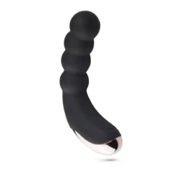 Pleasure Me Anal Vibrator in zwart van Easytoys met gebogen, geribbelde schacht