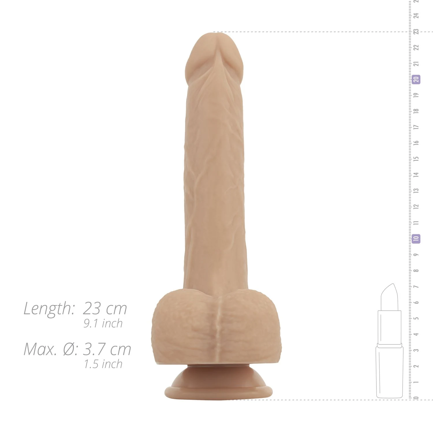 Verwarmbare vibrerende dildo Bryce geschikt voor glijmiddel op waterbasis