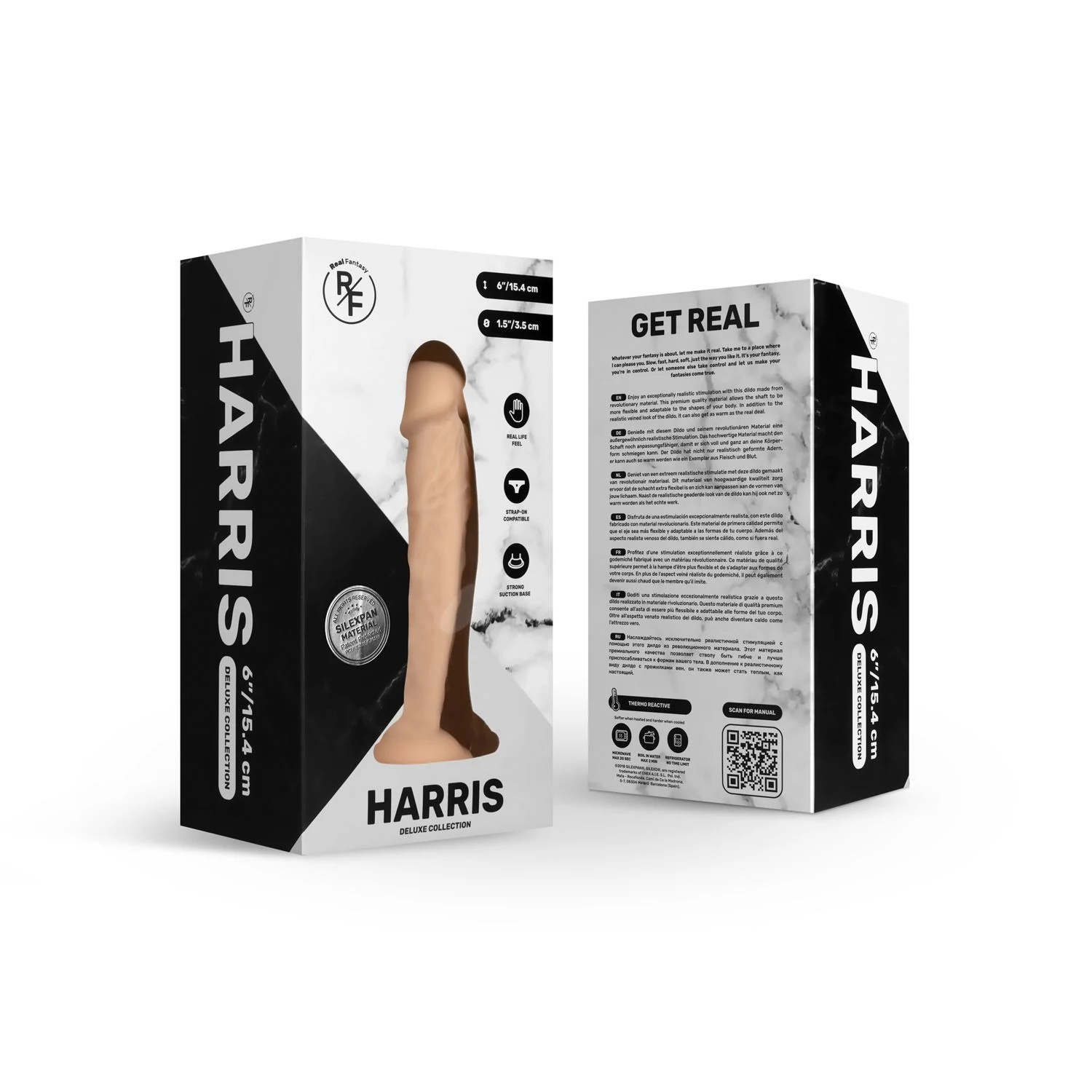 Harris dildo van Real Fantasy Deluxe met geaderde schacht en afgeronde eikel