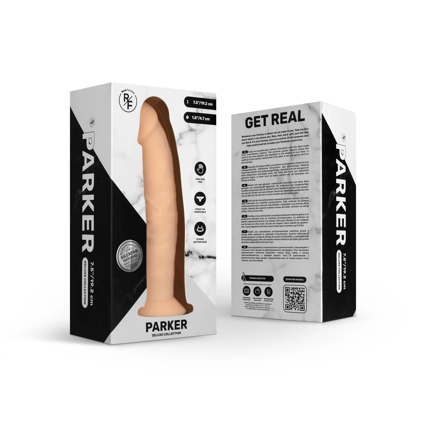 Real Fantasy Parker dildo met geaderde schacht en afgeronde eikel