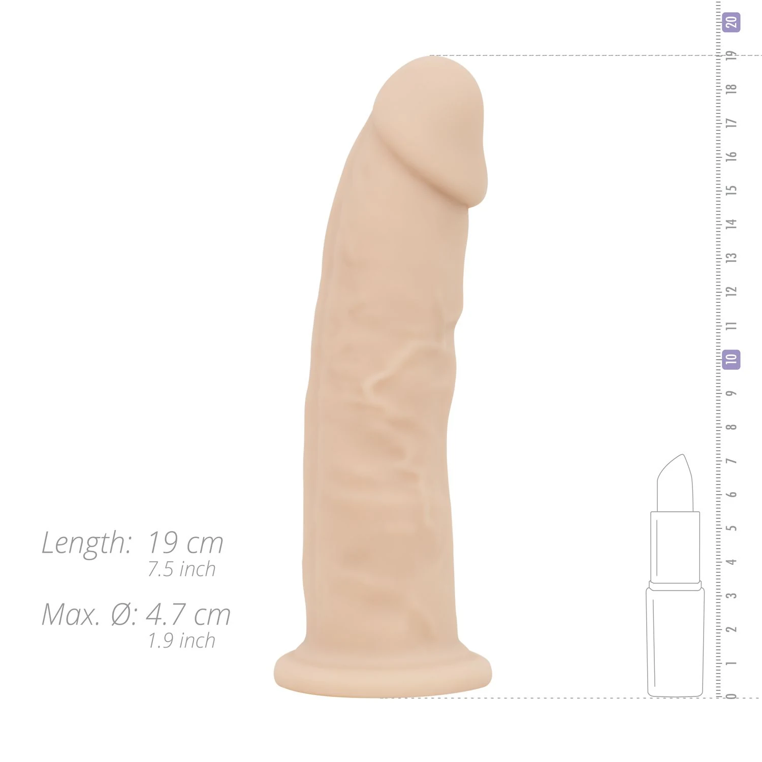 Beige Real Fantasy Parker dildo 18 cm met sterke zuignap