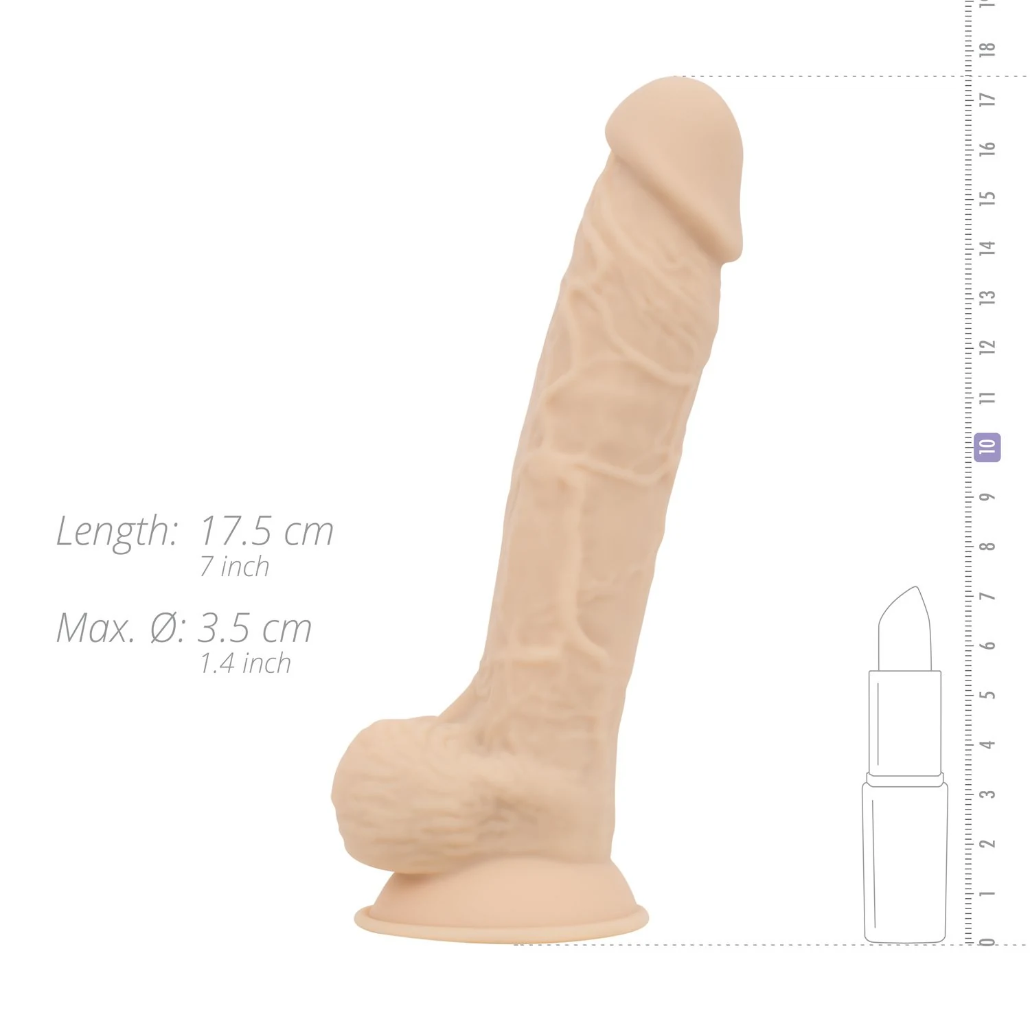 Beige Real Fantasy Percy dildo met sterke zuignap