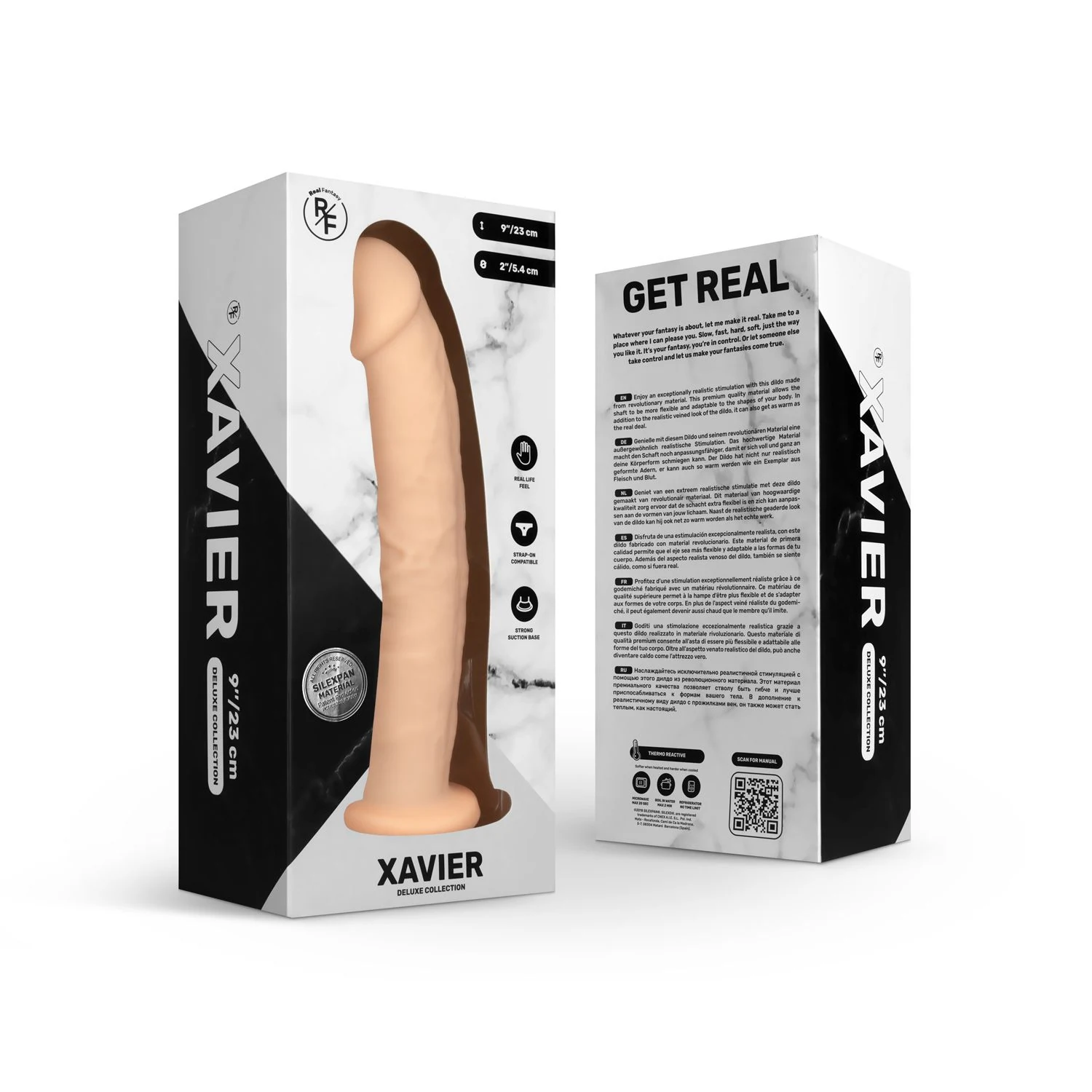 Xavier dildo van Real Fantasy met geaderde schacht en gevormde eikel