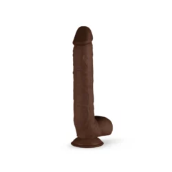 Real Fantasy Myles realistische dildo 28 cm van flexibel PVC in bruin