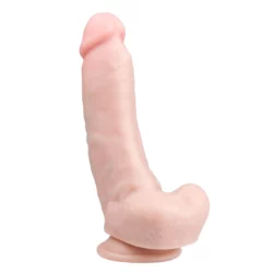 Realistische dildo met balzak van 20 cm in beige kleur