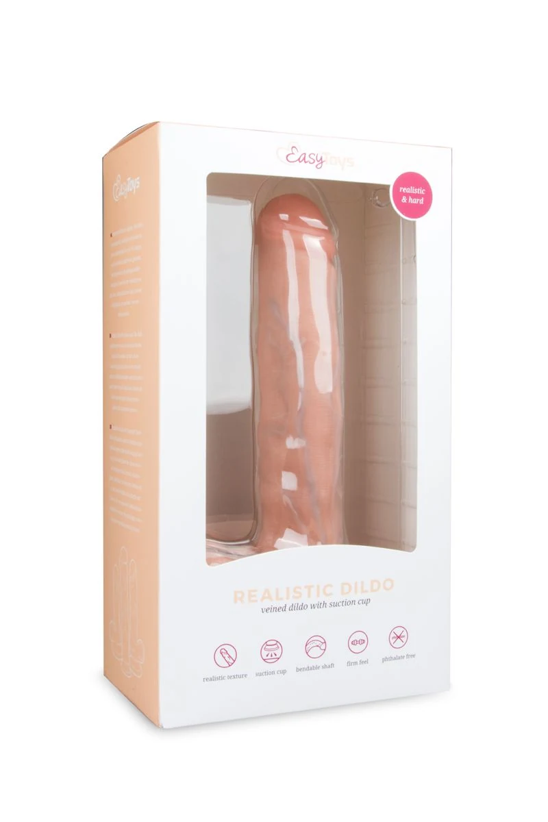 Grote realistische dildo met balzak, flexibel PVC en zuignap