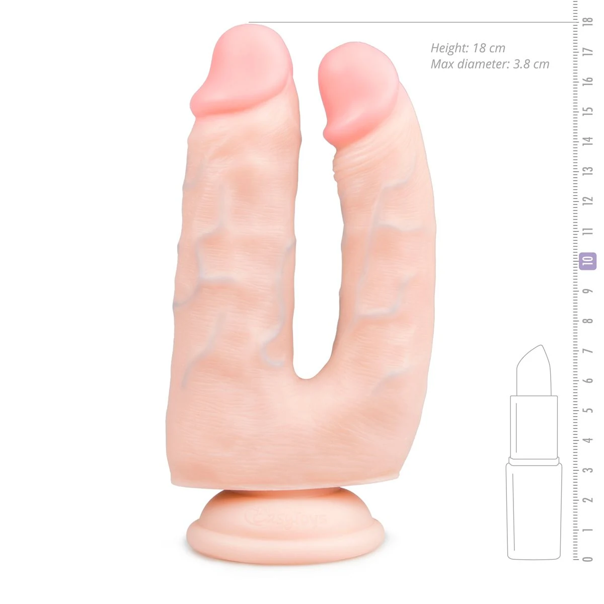 Realistische dubbele dildo met zuignap van Easytoys Dildo Collection