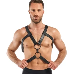 Rocco Bondage Harnas zwart van Bedroom Fantasies, ruim verstelbaar kunstleer voor BDSM