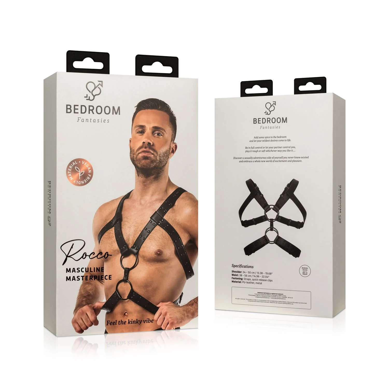 Rocco Bondage Harnas zwart, verstelbaar harnas uit categorie Bondage Harnassen