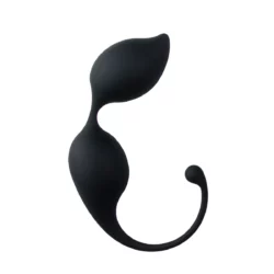 Ronde kegel balletjes zwart van Easytoys Geisha Collection met siliconen trekkoord