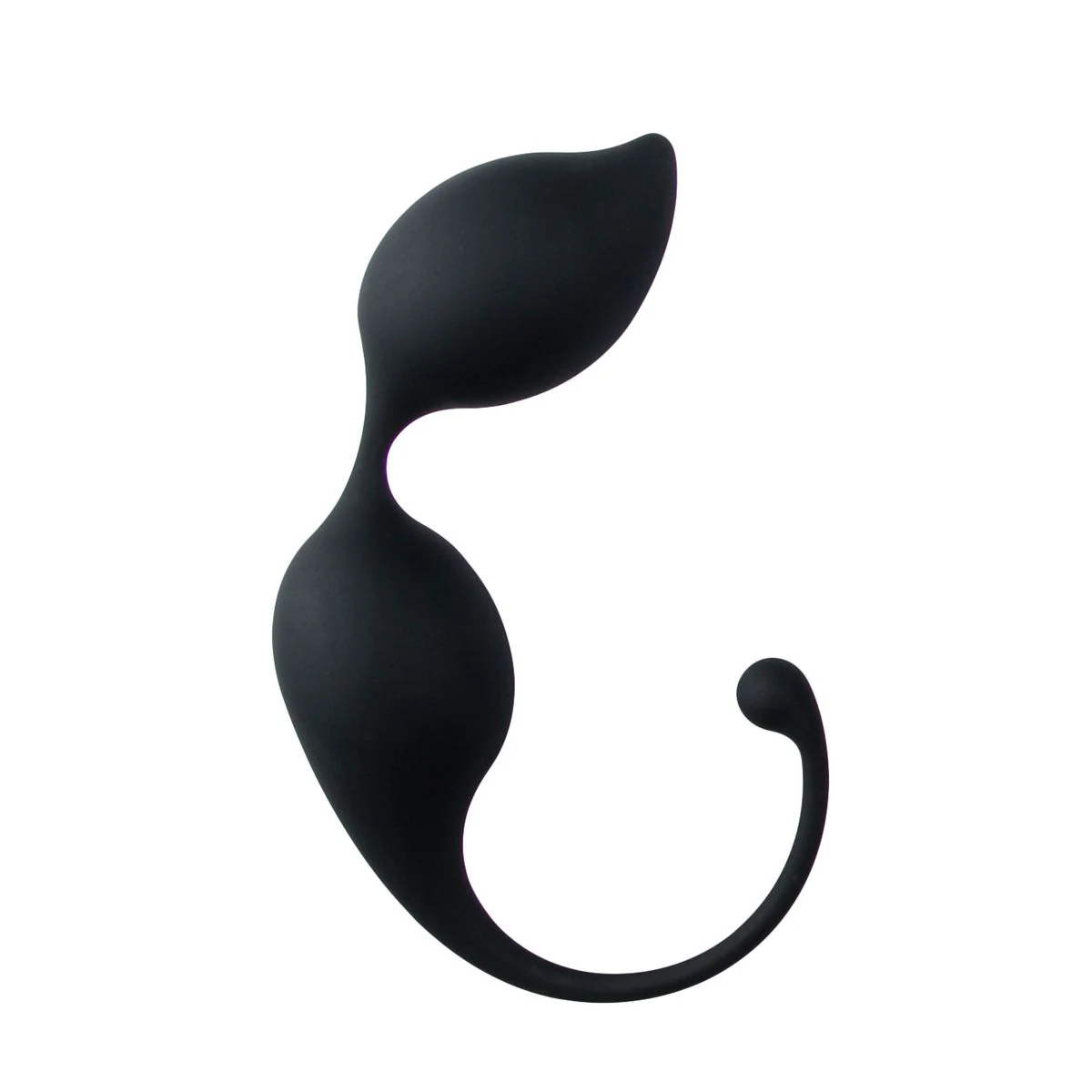 Ronde kegel balletjes zwart van Easytoys Geisha Collection met siliconen trekkoord