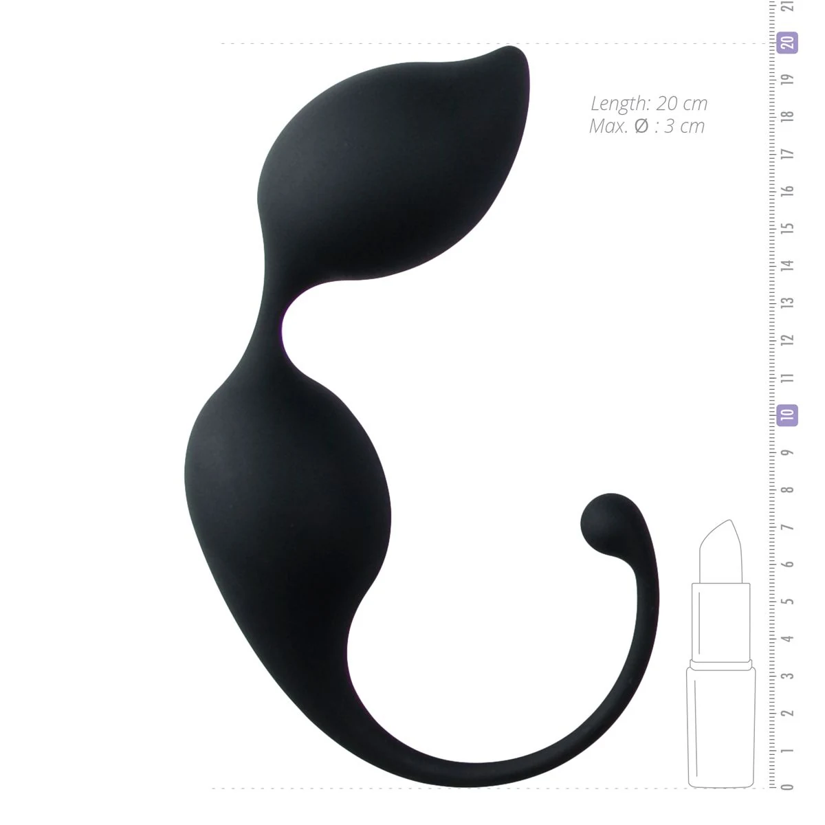 Ronde kegel balletjes zwart, flexibel en waterproof met maximale diameter van 30 mm