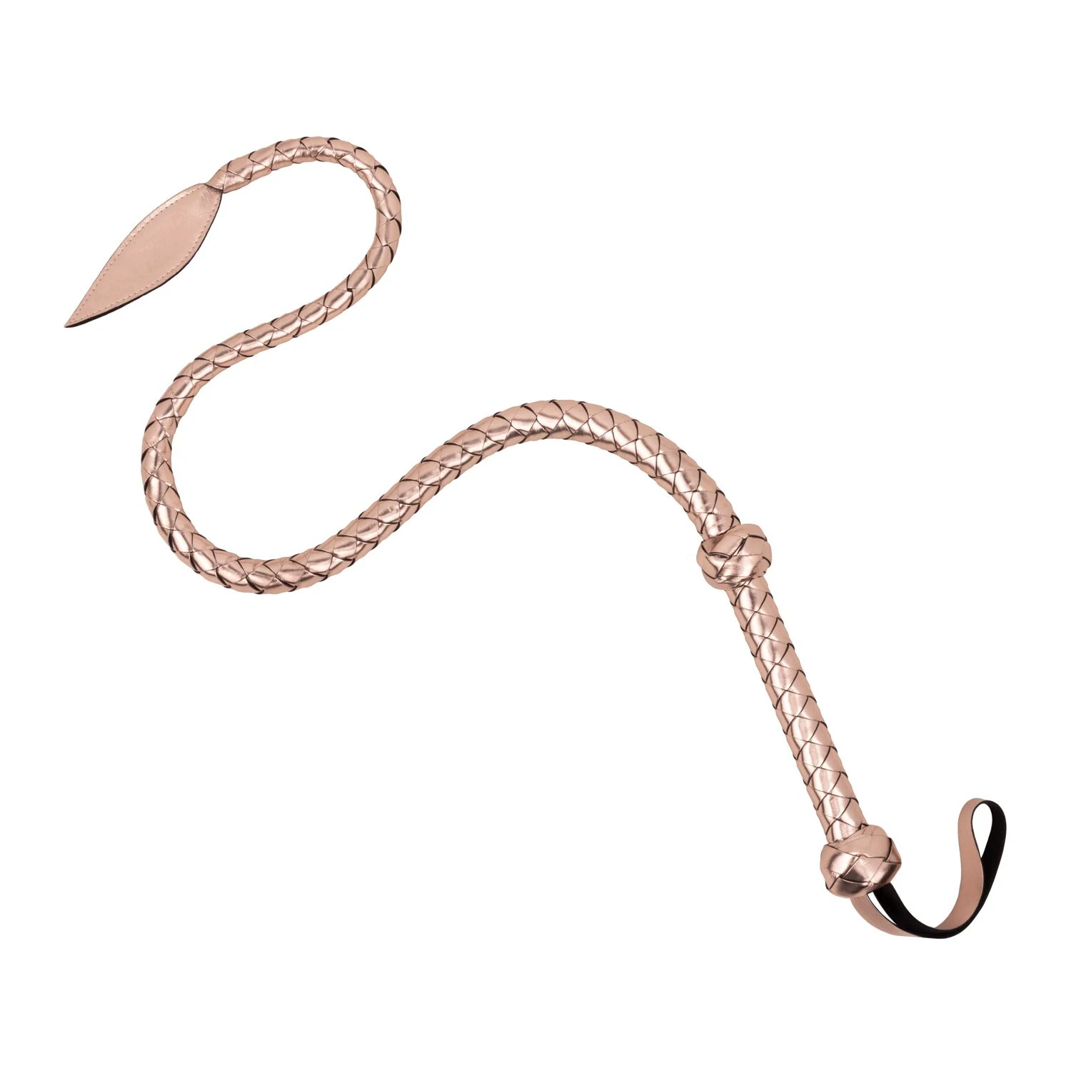 Gevlochten Rosy Gold Bull Whip van 1020 mm voor gevorderde unisex gebruikers