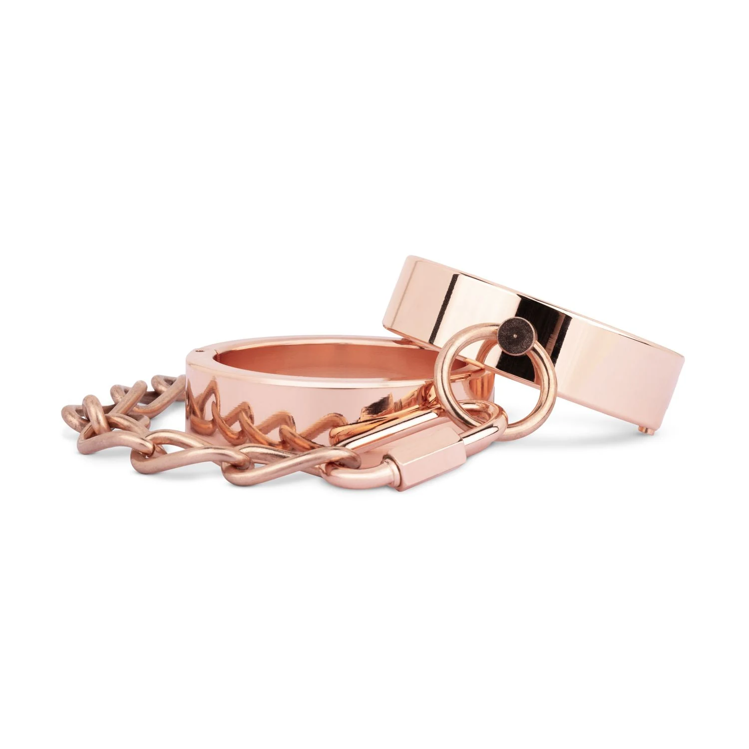 Rosy Gold handboeien met comfortabele pasvorm rond de polsen