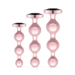 Rosy Gold metalen buttplugset 3 stuks in roségoud