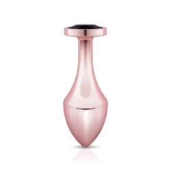 Rosy Gold Nouveau Butt Plug van aluminium met luxe geometrisch design