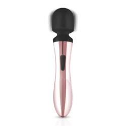 Rosy Gold wand vibrator Nouveau Curve Massager in goud, roze en zwart