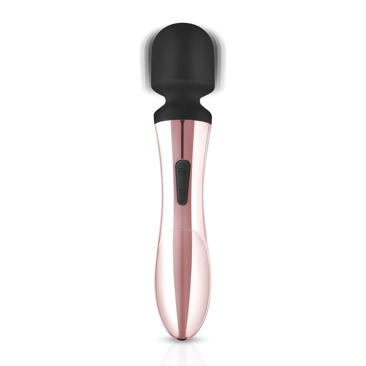 Rosy Gold wand vibrator Nouveau Curve Massager in goud, roze en zwart