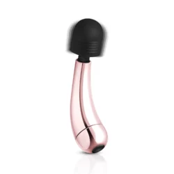 Rosy Gold Mini Curve Massager compacte wand vibrator met flexibele zachte kop