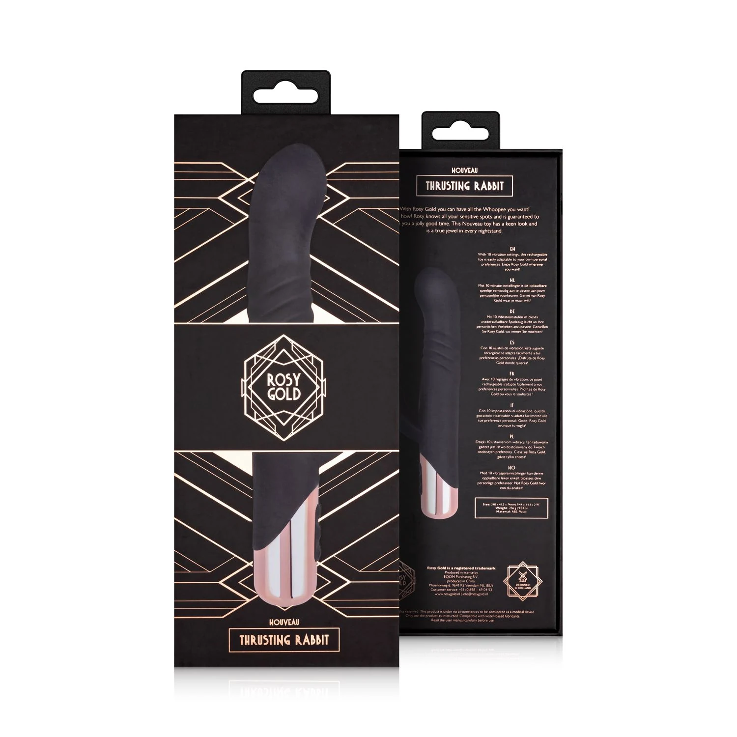 Rosy Gold Rabbit Vibrator van zacht siliconen met roségouden details
